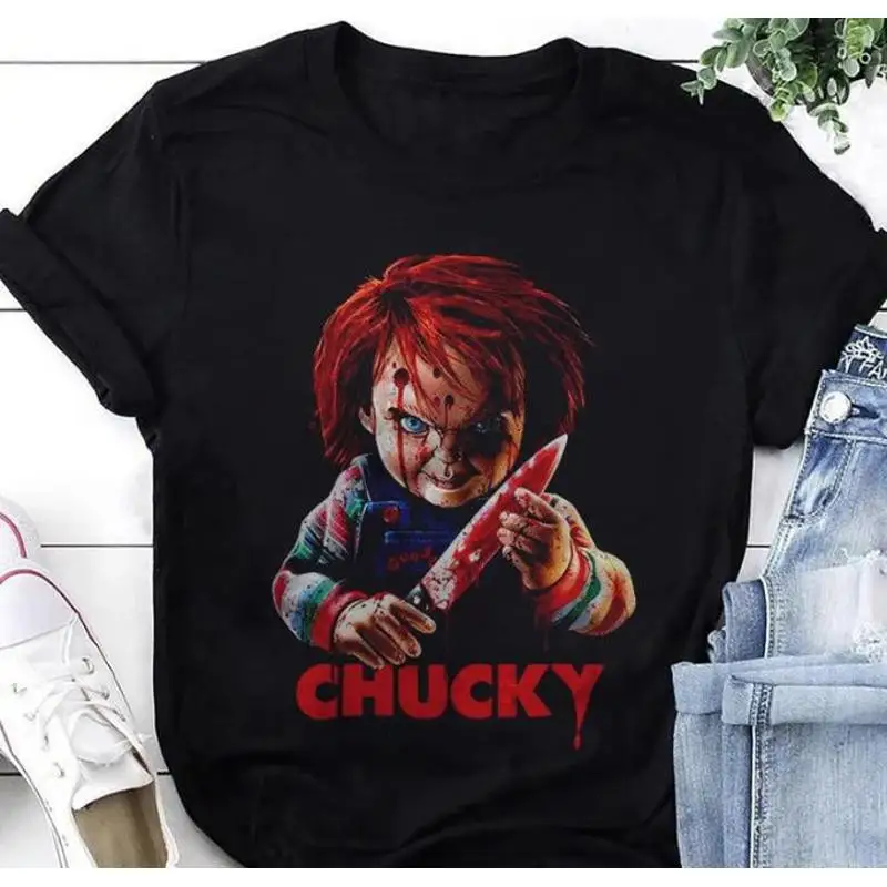 

Футболка Chucky из хлопка на день матери, лучшая новинка, такая горячая