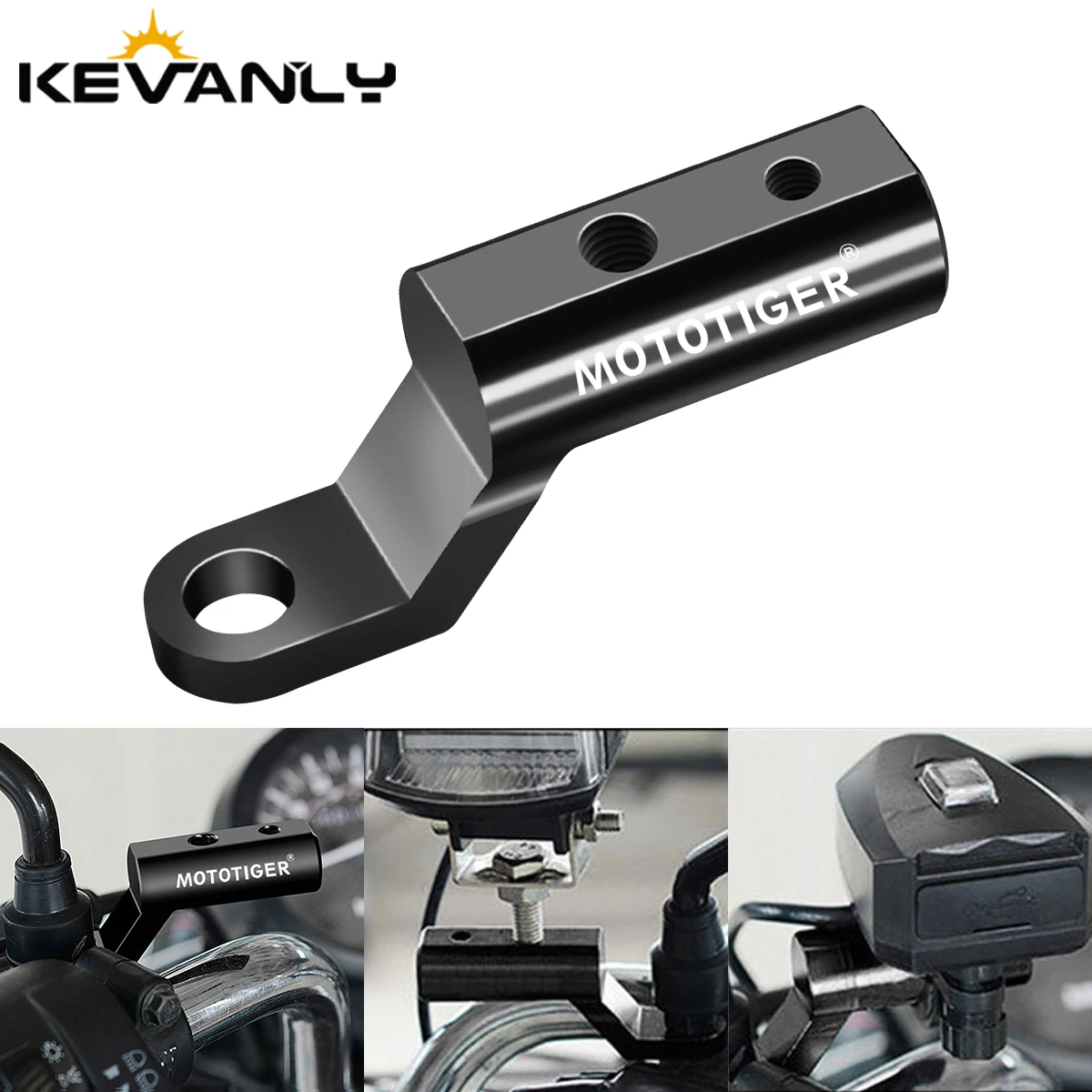 1pcs Universal Motorcycle Rearview Mirror Extender Bracket Dual Hole Adapter Holder Extension Riser CNC Motorbike Accessories