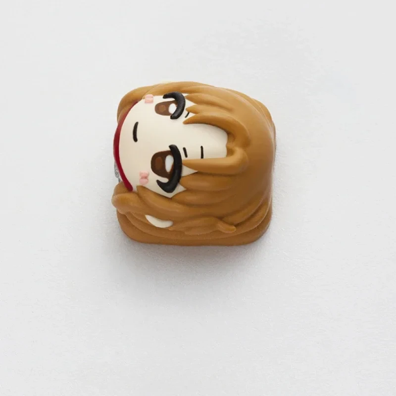 أنيمي كيكابس السيف الفن على الانترنت ساو يوكي Asuna مخصص كيكابس ل قبعات لوحة المفاتيح الميكانيكية الحرفي كيكاب ألعاب الكمبيوتر هدايا عيد #5