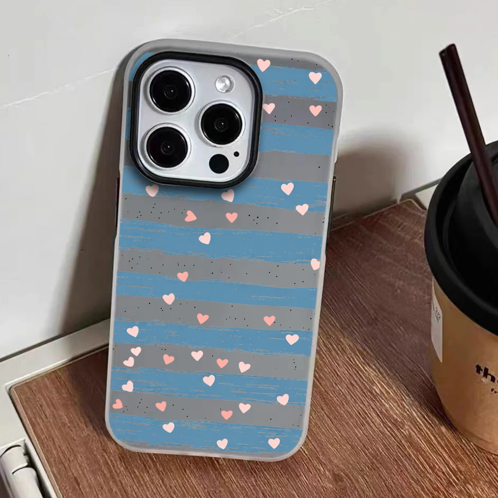 Für iPhone 17 15 16 14 Pro Max Hülle Plus Kreatives Gestreiftes Herz-Cover für iPhone 13 11 12 ProMax XS XR Plus Sturzsichere INS Hüllen – Detail 6