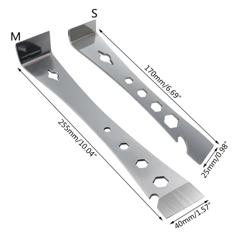 Pieds-de-biche en acier inoxydable 170mm, tournevis multifonctionnel, extracteur clous