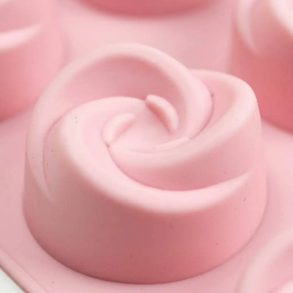 Food Grade 6-Cavity Rose Flower Silicone Mold BPA Free Non-stick Floral Baking Pan for Cakes Jelly Pudding Handmade Soap Moulds view 6