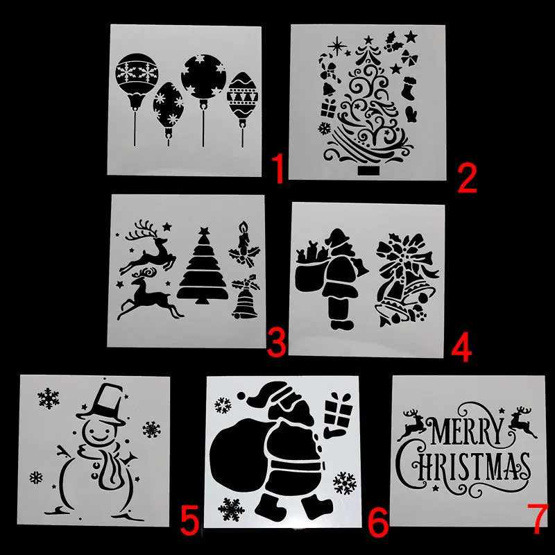 Christmas Painting Hollow Mold Merry Christmas Handbook Drawing Accessories 112511