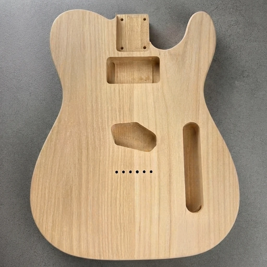 2 Piece Solid Wood TL Guitar Body, Unfinished, Pre-Routed Cavities, Standard Neck Pocket, for DIY Custom Guitar Projects