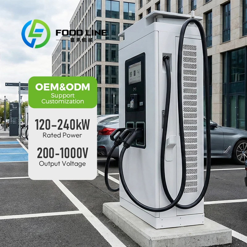 New Commercial DC Fast EV Charging Station 120-240kW 260-530V Three Phase CCS2 GB/T Floor-standing IP54 10-inch Touchscreen TUV