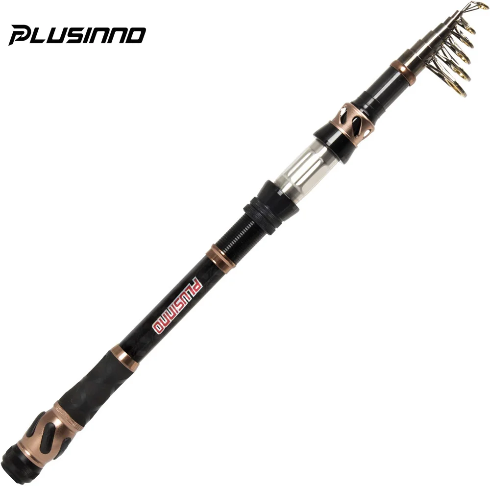 PLUSINNO Telescopic Fishing Rod Retractable Fishing Pole Rod Saltwater Travel Spinning Fishing Rods Fishing Poles