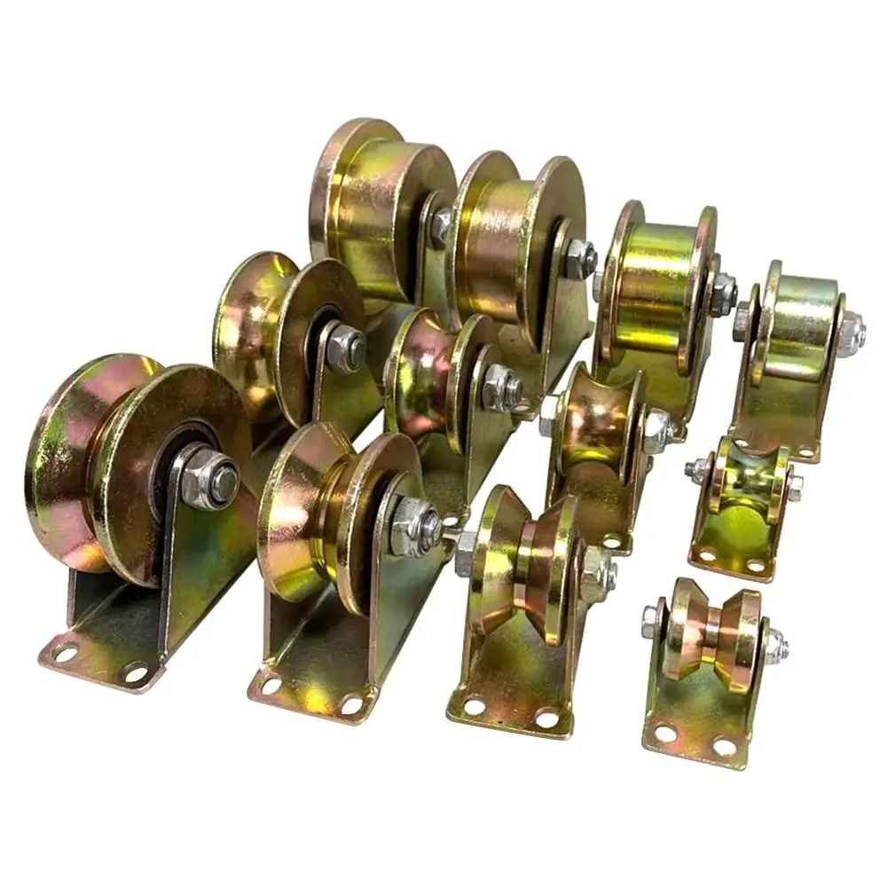 1Pcs Track Wheel Bearing Pulley Plating Color Stainless Steel Sliding Door Rollers U/V/H Shaped Home Hardware Rigid Caster