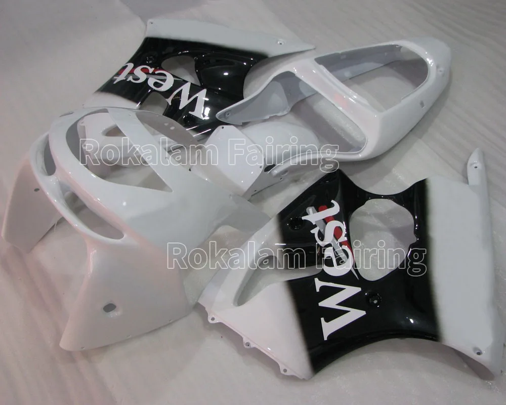 

ABS Plastic Kit For Kawasaki ZX6R 1998 1999 ZX-6R 98 99 Ninja White Black Bodyworks Motorcycle Fairing