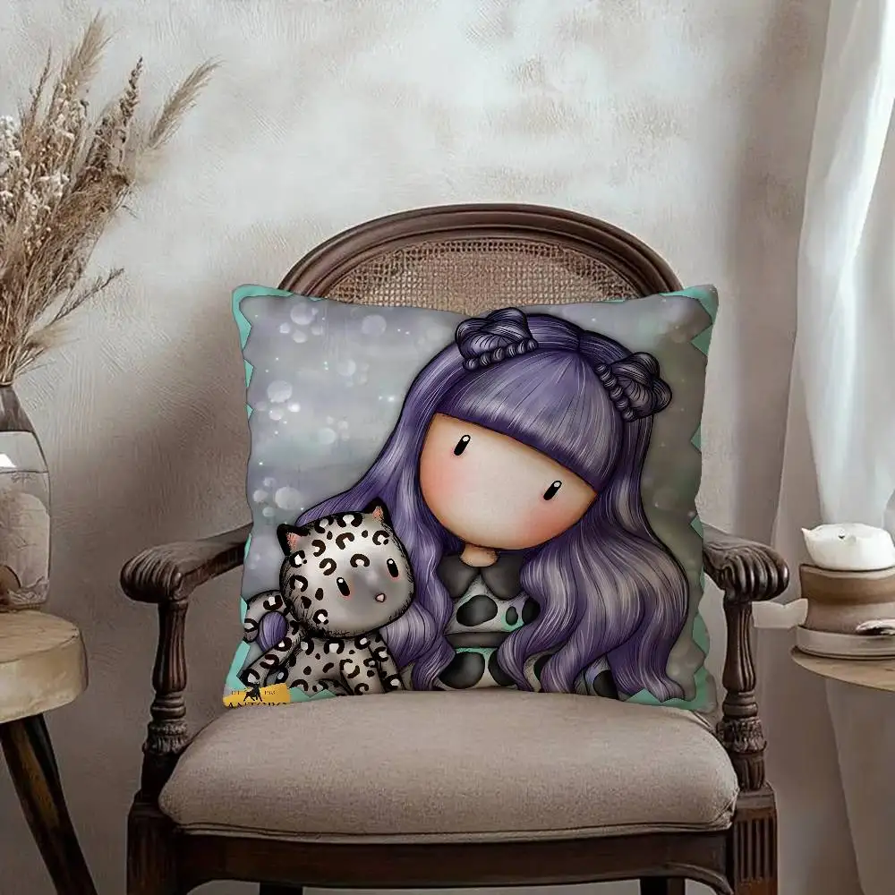 Cute G-Gorjusses Cartoon S-Santoro Cushion Cover Pillowcase Upholstery Sofa Throw Pillow Home Decor Pillowcas