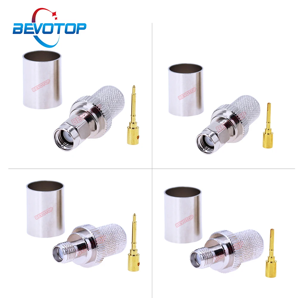 10PCS/LOT RG8 RG213 LMR400 SMA / RP-SMA Male / Female 50-7 RF Coaxial Connector 50Ohm SMA Connector for LMR-400 RG-213 RG8 Cable