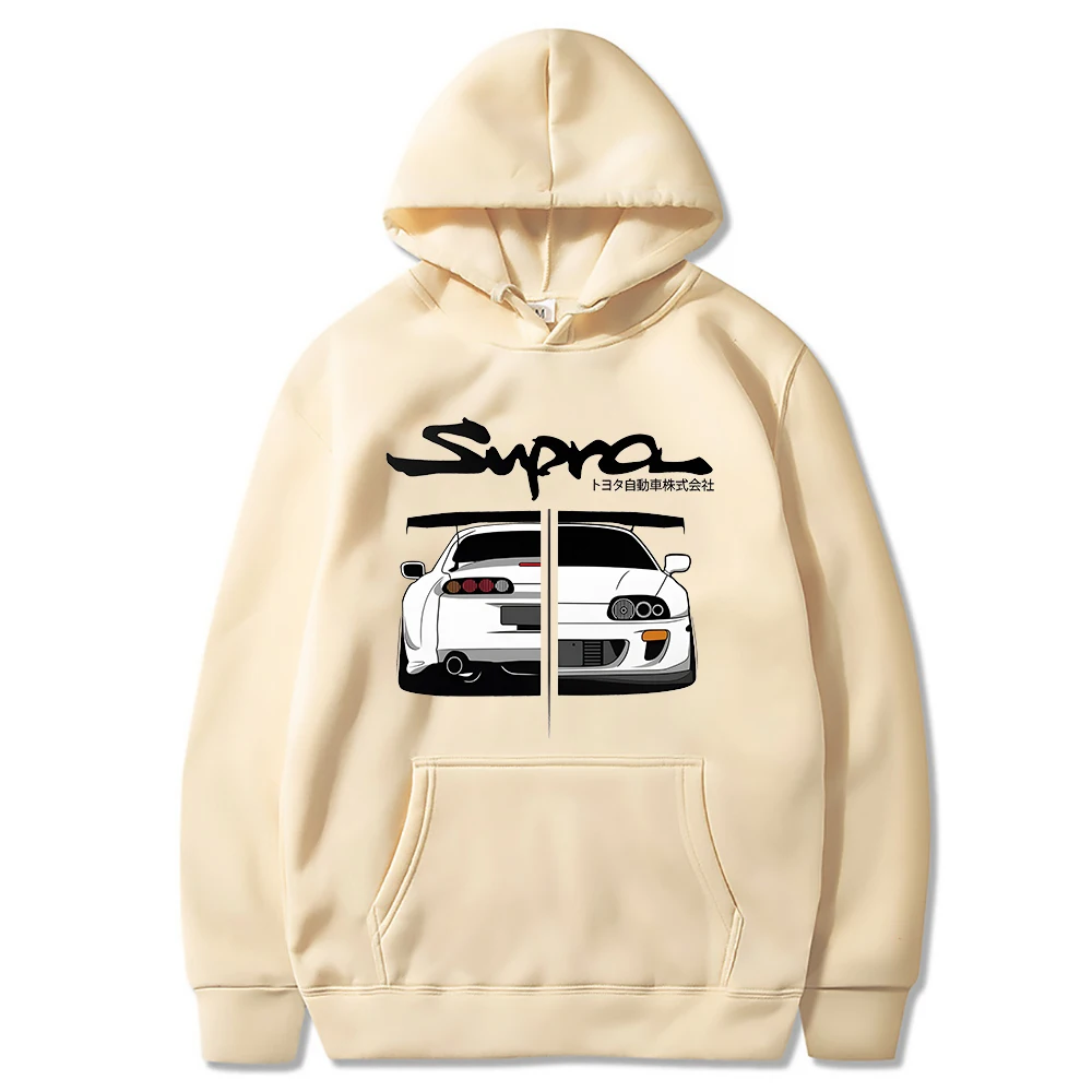 2023 Initial D Supra Hoodies Men\'s and Women\'s JDM Manga Print Loose Casual Long Sleeve Japanese Casual Sporty Sweatshirt