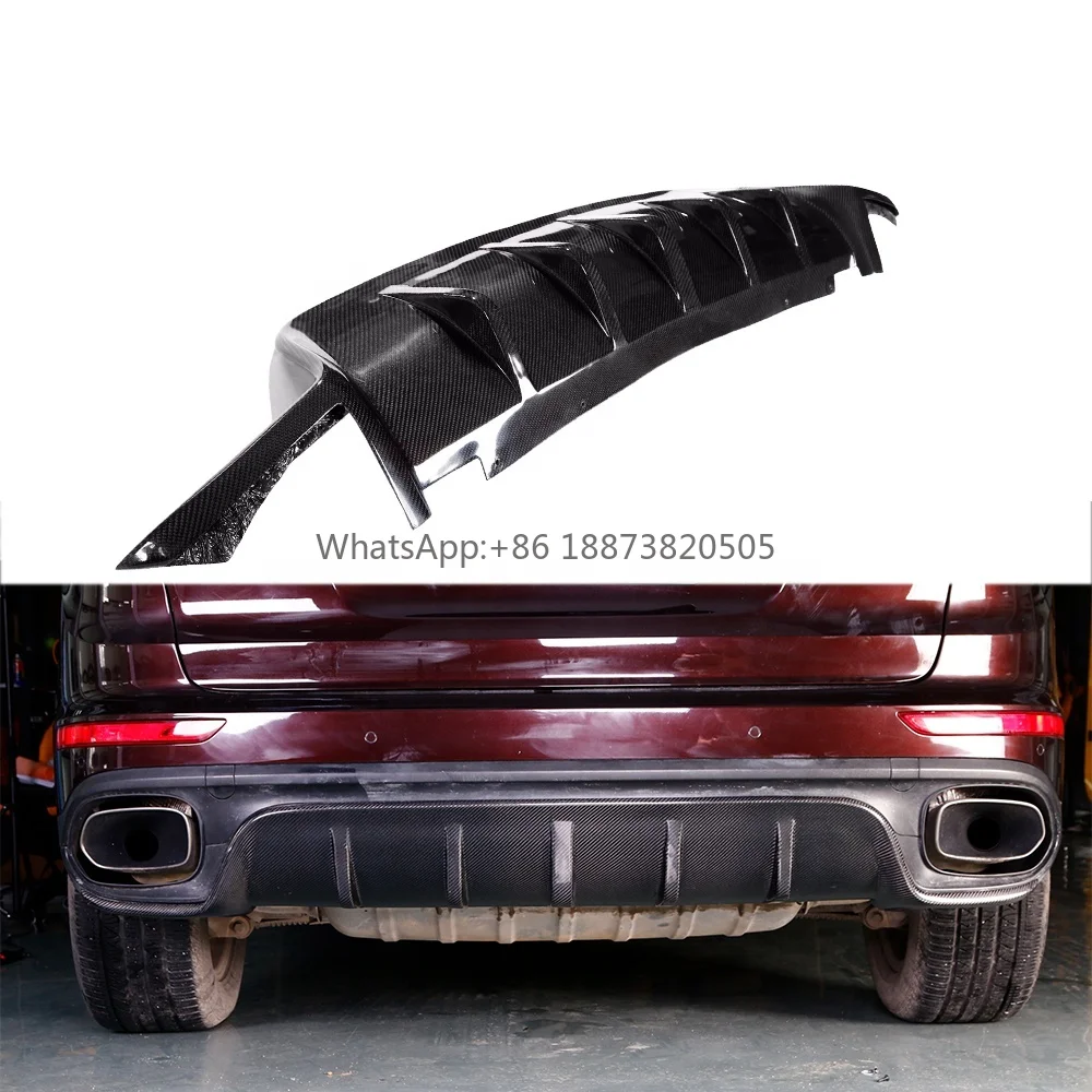 

For Cayenne 958 Carbon Fiber Rear Bumper Lip For Porsche Carbon Rear Diffuser Add On Style 2014-2017