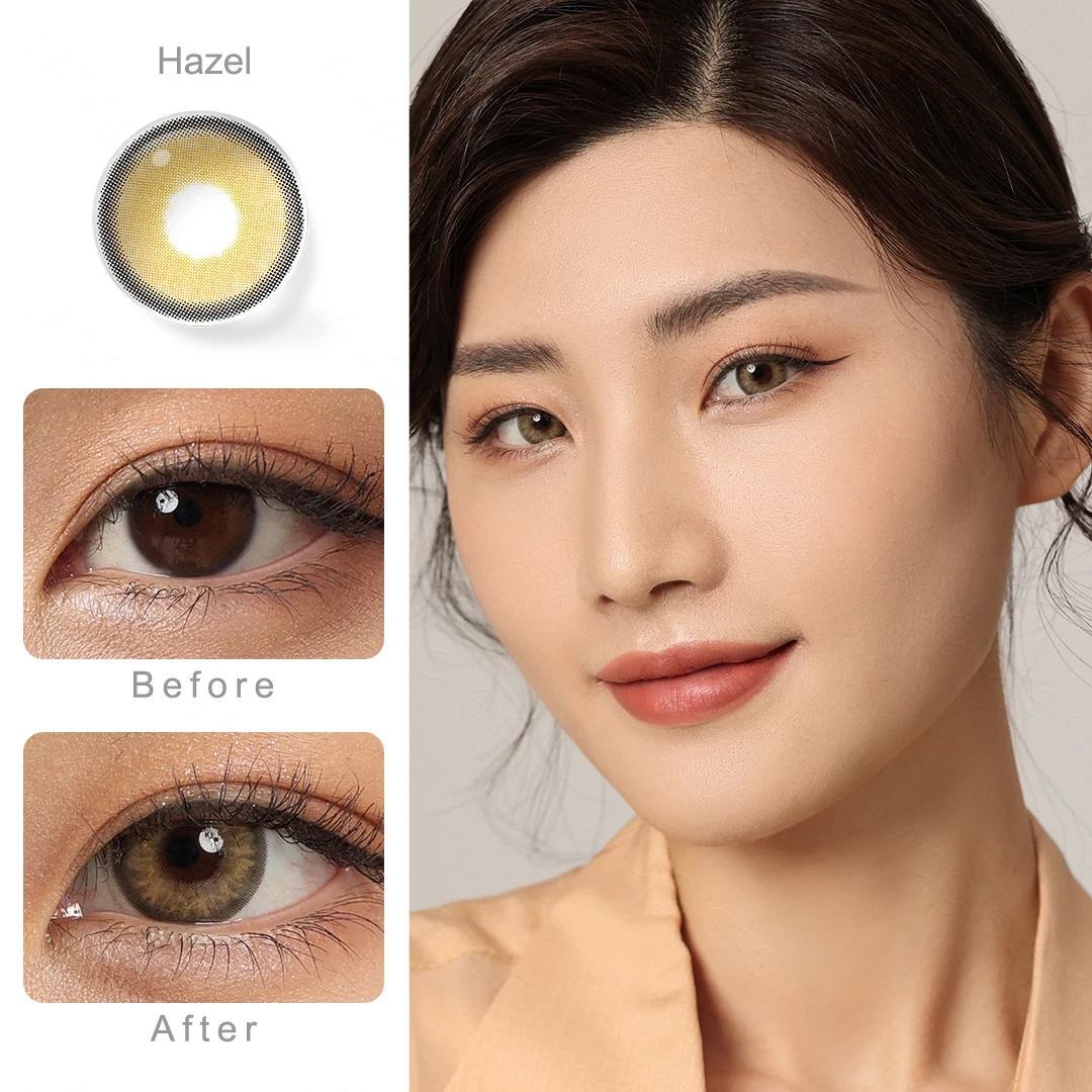 Hazel Contact Lens MYSTERY pupilentes de color Green Contact Lenses Colored Contact Lenses For Eyes 1Pair Eye Color Lens