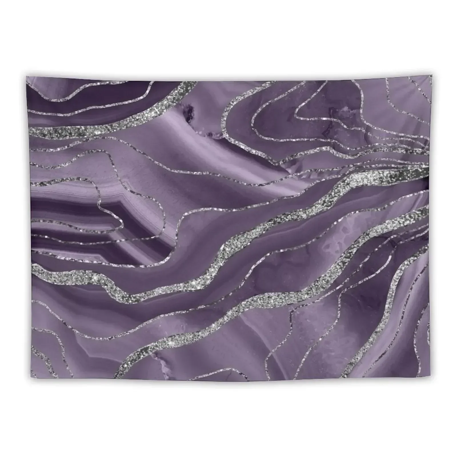 

Lavender Agate Silver Glitter Glam #1 (Faux Glitter) #marble #decor #art Tapestry Room Design Tapestry