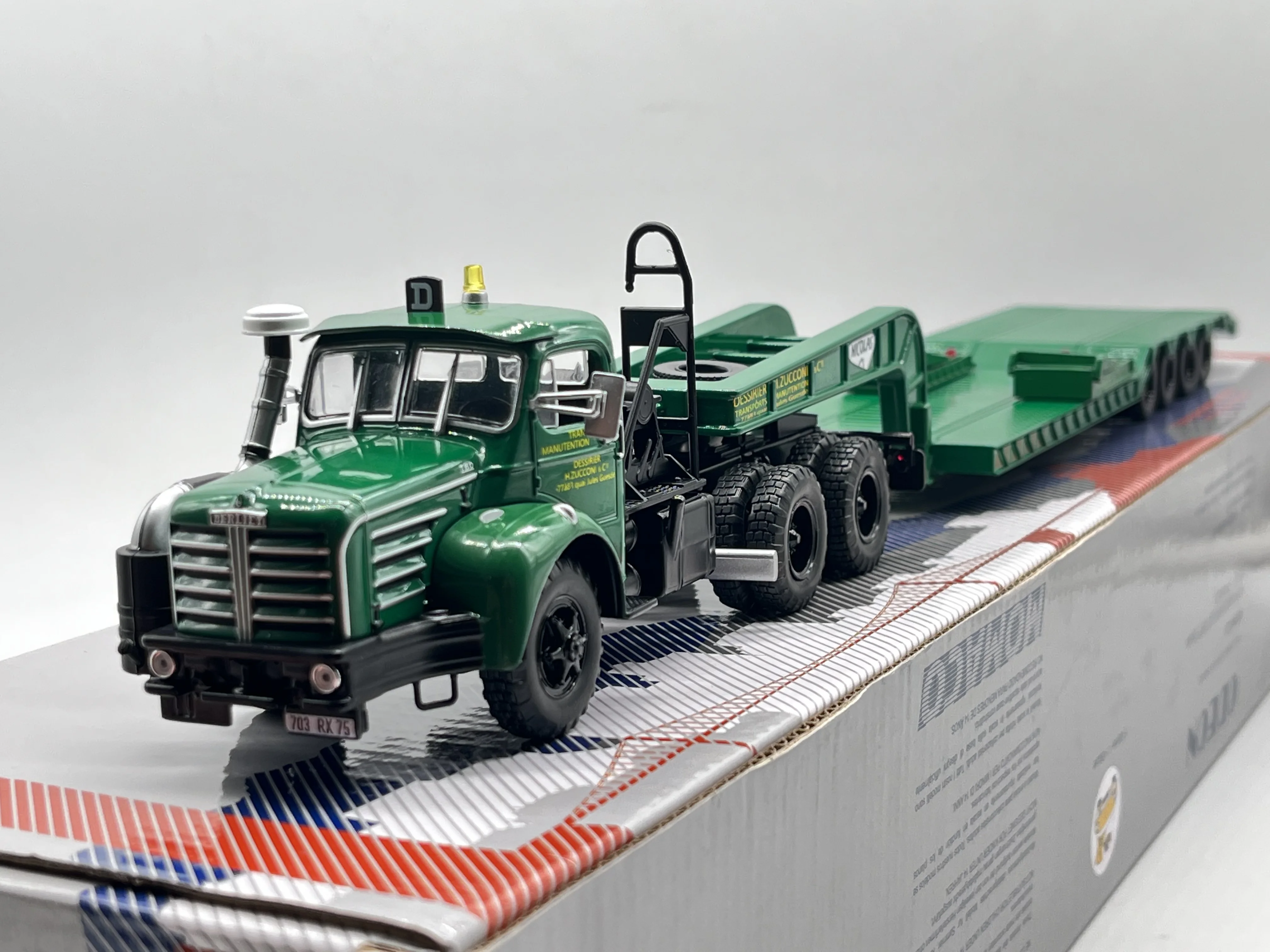 

Diecast ODEON 1/43 Scale Bellier TBO Engineering Transport Truck Alloy Simulation Car Model Collection Toy Gift Display Ornament