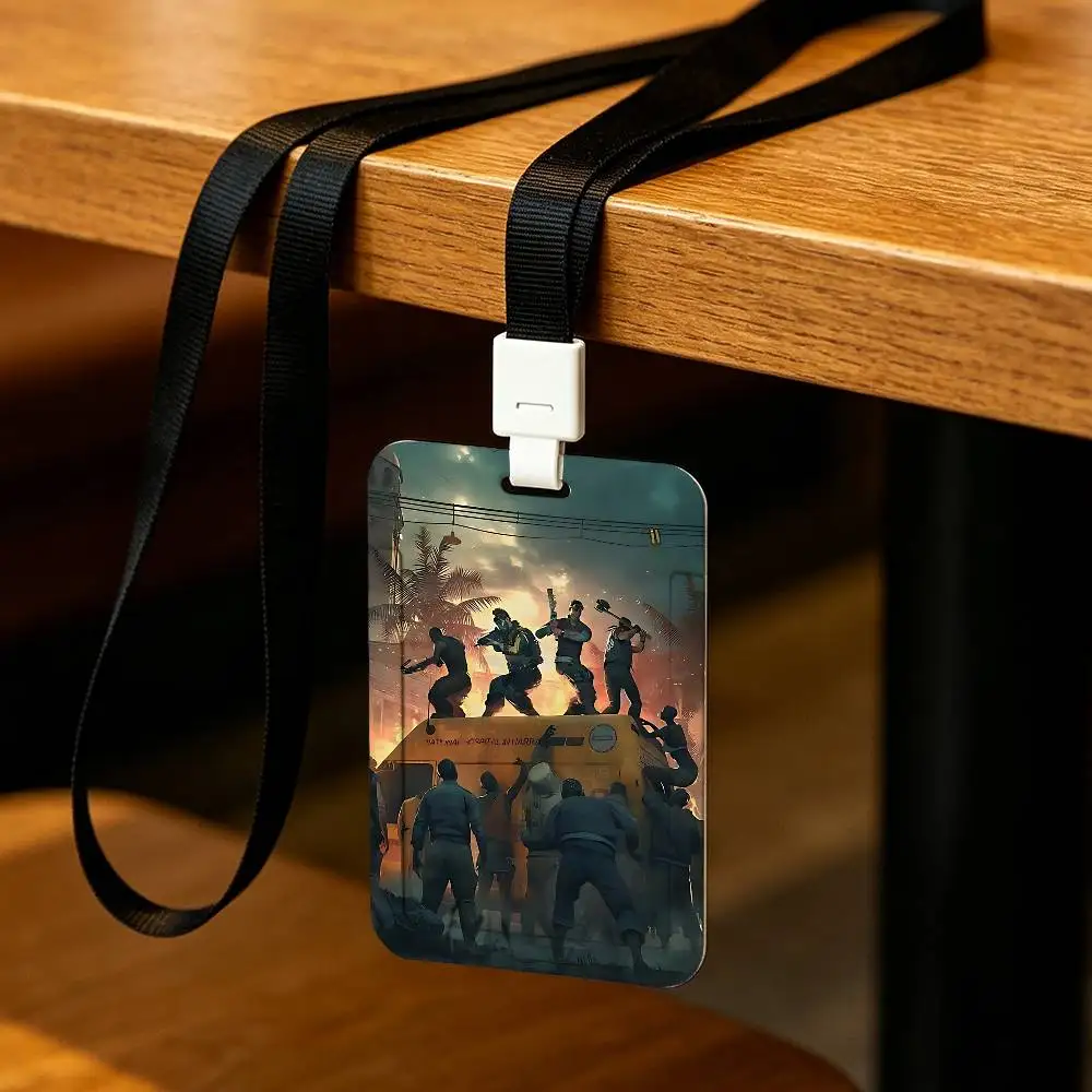 P-Project Z-Zomboid ID Card Sleeve Durable Work Card Holder With Neck Strap Business ID Cover For Employees