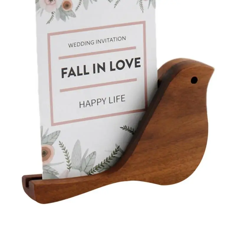 Calendar Stand Bird-Themed Wooden Message Holder Bird Crafts Decor Small Desk Calendar Stand Adornment Display Stand For Wedding