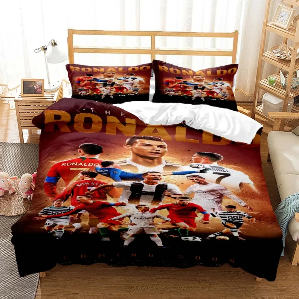 

3D Print Football Star CR7 Bedding Set Boys Girls Twin Queen Size Duvet Cover Pillowcase Bed Kids Adult Home Textileextile