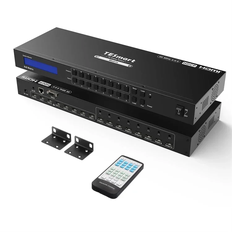 TESmart 8x8 for HDMI Matrix 4K60Hz 8 in 8 Switcher Splitter RS232 TCP IP Control Video Splitters Support EDID Management