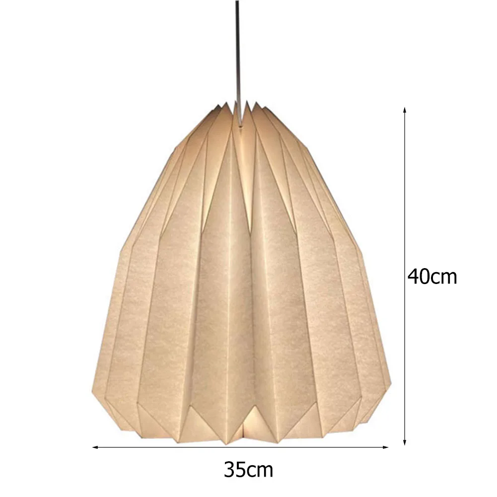 Nordic Paper Origami Lantern Shade Garlic/Diamond/Pumpkin Shaped Foldable Hanging Pendant Light Shade Home Decor