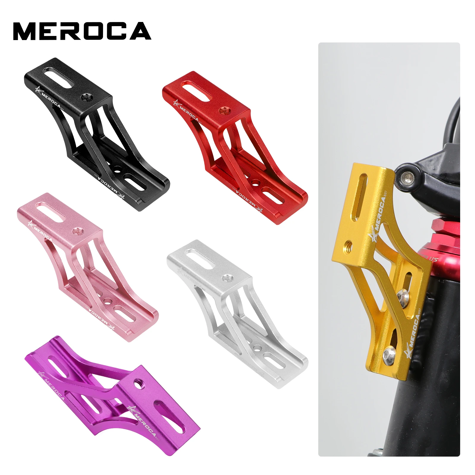 Picture 4: Meroca Folding Bicycle Front Bag Raised Base Aluminum Alloy Front Carrier Mount Adapter Raiser For Dahon Brompton Winter Cycling