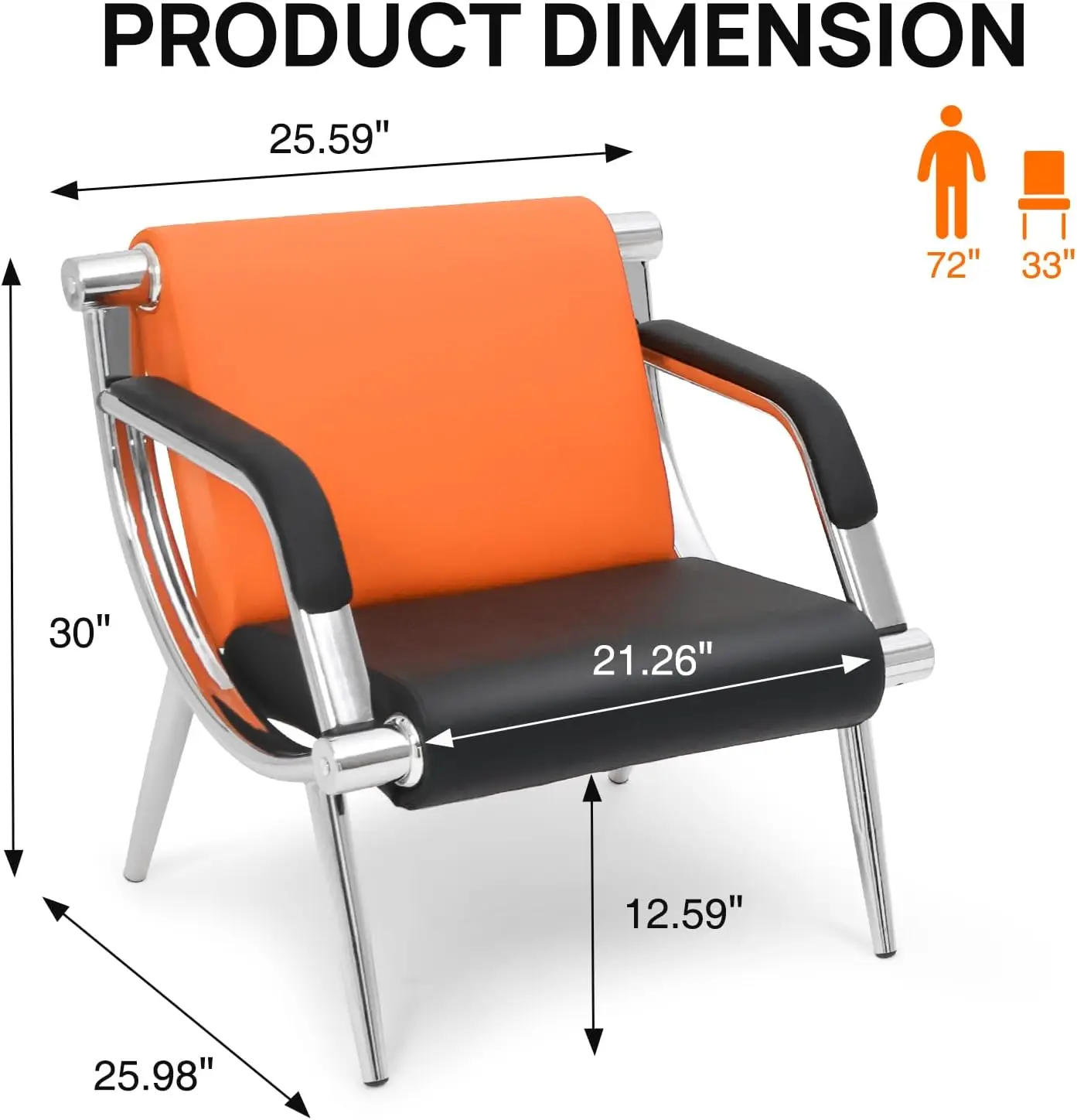 Waiting Room Chairs With Armrest, Pu Leather Office Furniture, Lobby Conference Reception Chairs, Office Guest Seating For