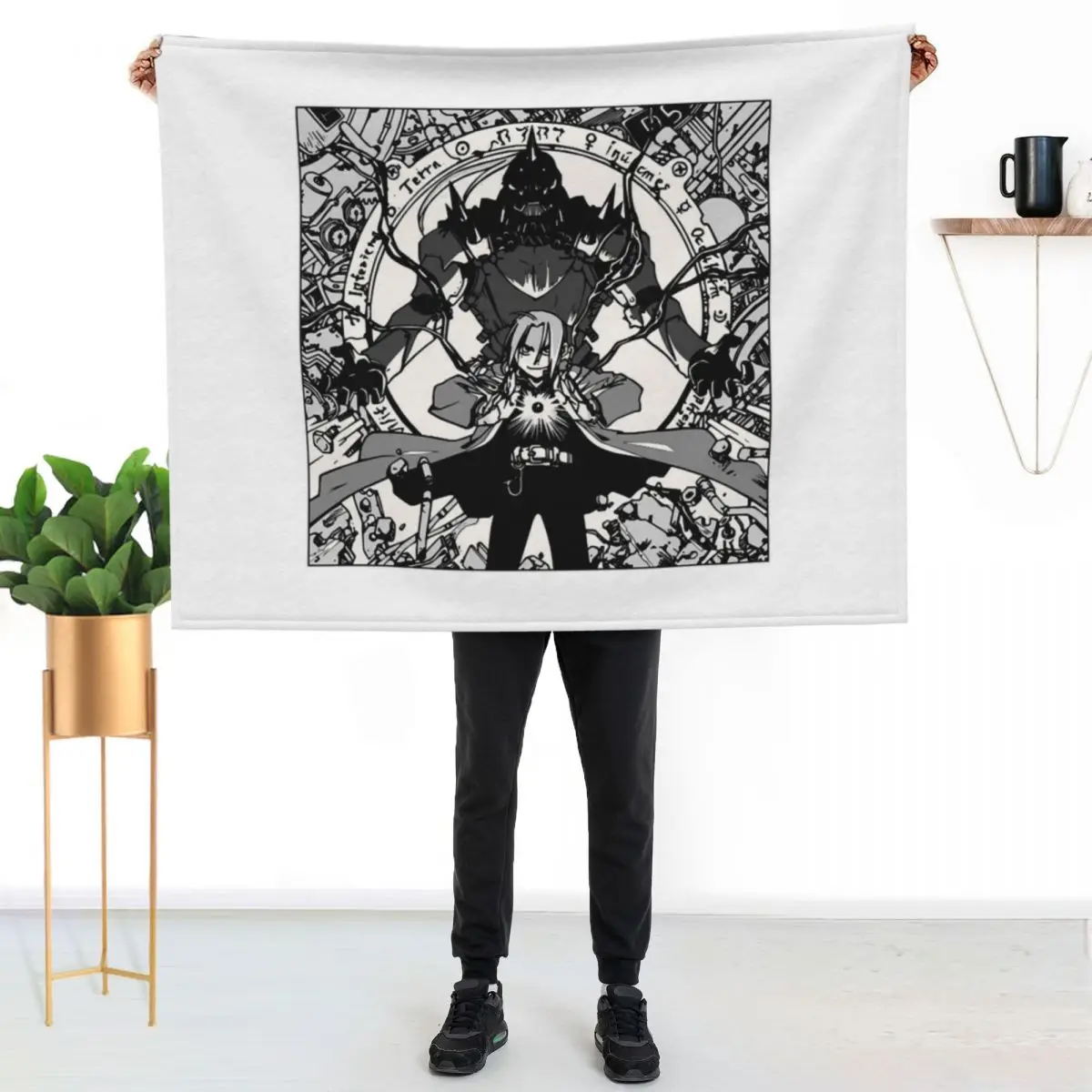 

Fullmetal Alchemist Anime Manga 4 T-Shirt Throw Blanket Warm Comfortable Blanket for Office Napping