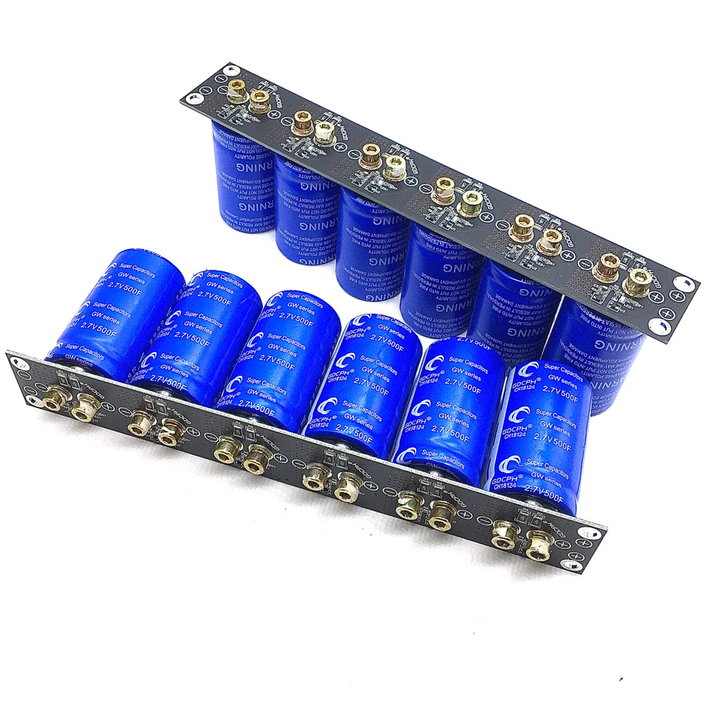 6PCS/Set 2.7V 500F Super Farad Capacitor 16V 83F Automotive Electronic Rectifier Large Capacity Farad Capacitor with Screw Hole