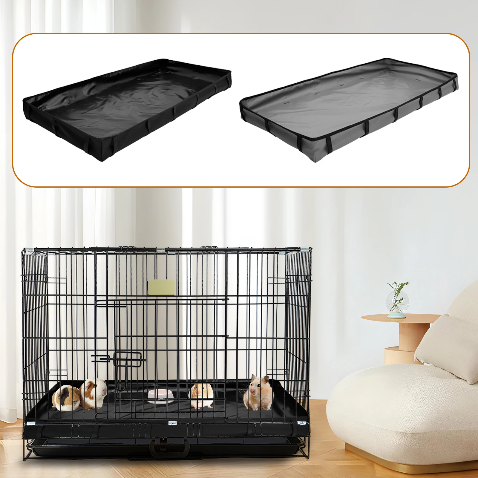 Guinea Pig Cage Liner Waterproof Oxford Cloth Guinea Pig Cage Tarp Bottom Hamster Hedgehog Small Animal Habitat Fence Base Pad