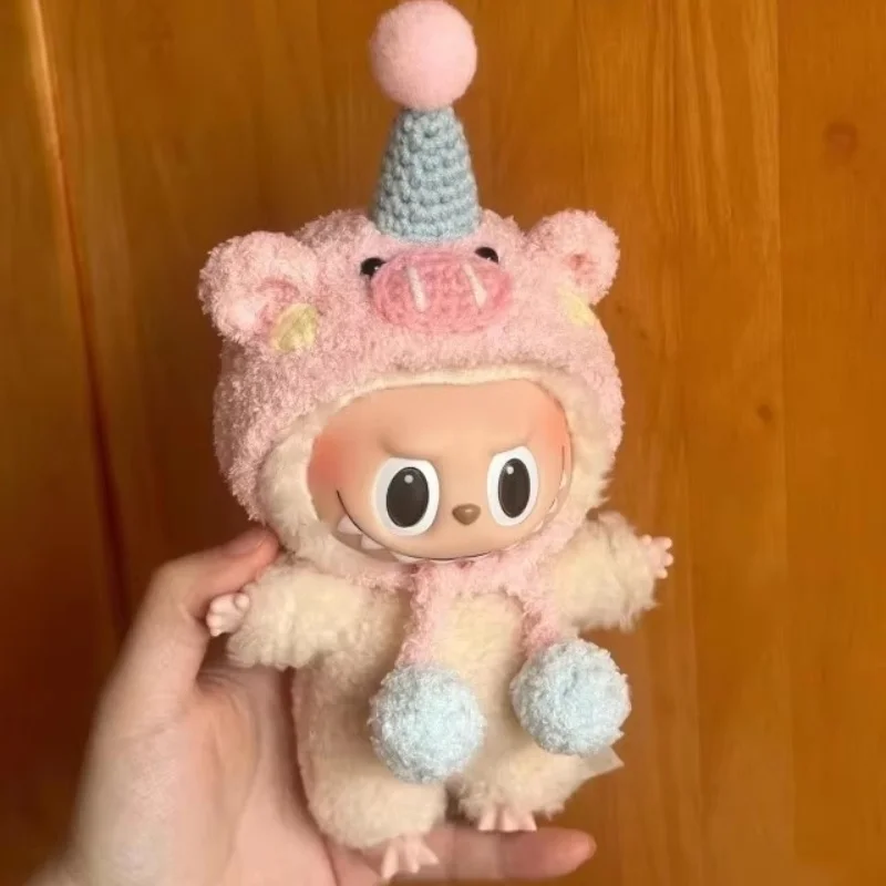 

In Stock High Quality For Labubu Doll Figure Fashion 17cm Clothes Only Model Doll Little Clothes Color Hoodie Heartfelt Gift