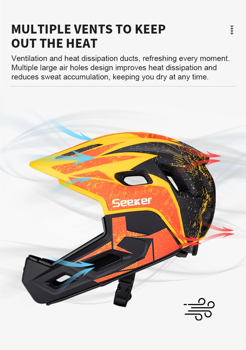 UMUSEEKER Kinder-Fahrrad-Vollgesichtshelm Cross-Country-Mountainbike-Schutzhelm Skateboard-Fahr-Schutzausrüstung – Detail 6