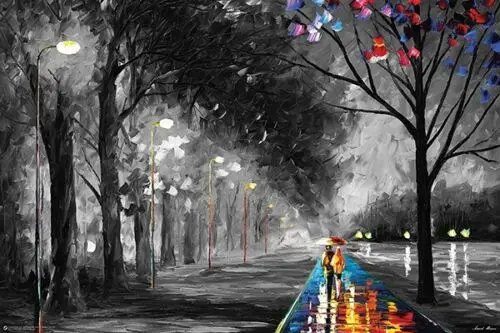 ALLEY BY THE LAKE Art print Silk poster Home Wall Decor