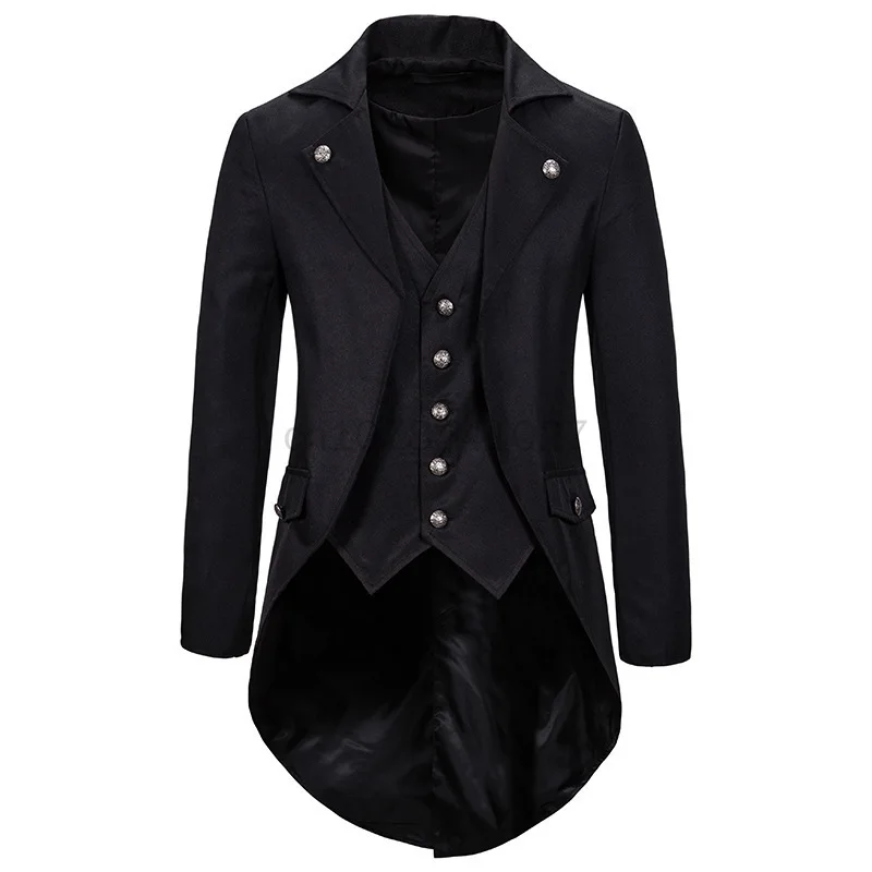 Gothic Blazer Medieval Steampunk Men\'s Blazer Victorian Tuxedo Jacket Men\'s Cosplay Costume S-XXL