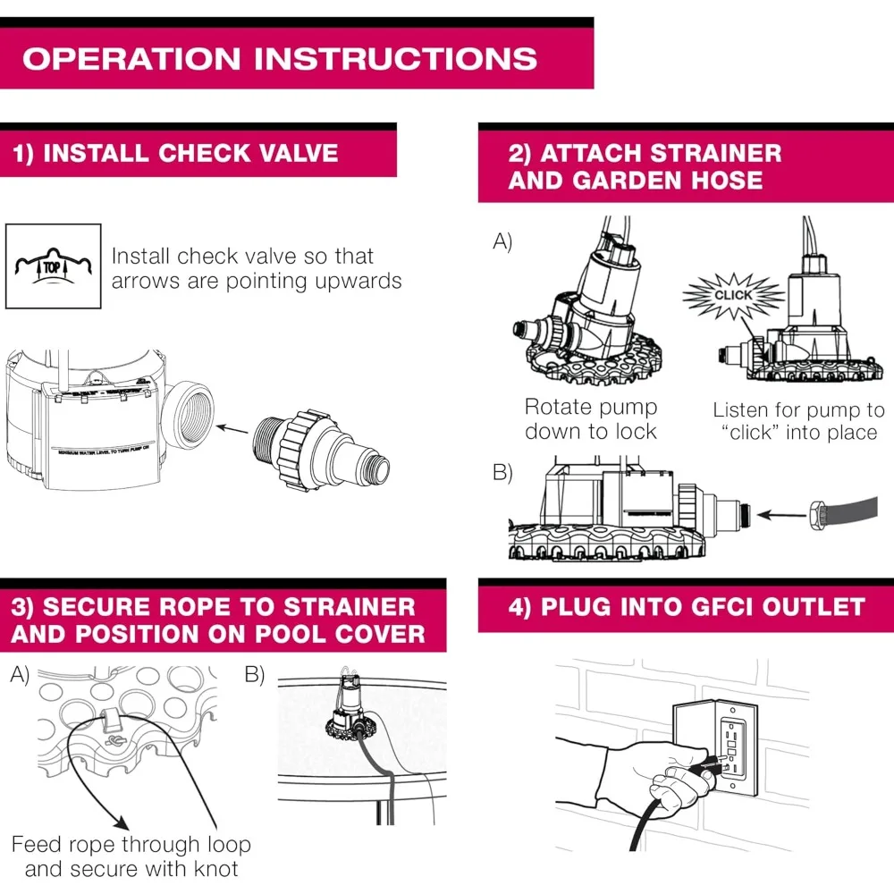 Pompa per copertura piscina WAPC250, blu