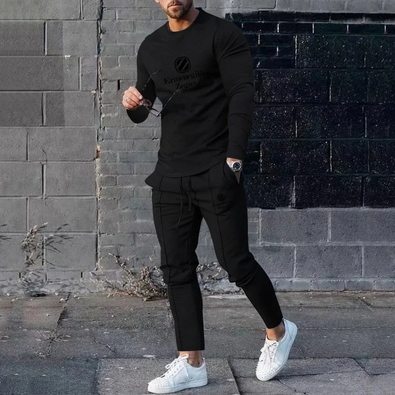 3D Print Men\'s 2 Piece Sets 2023 Casual Sportswear Trousers Suits Men Long Sleeve Autumn T-shirt Tracksuits Pant Leisure Outfits