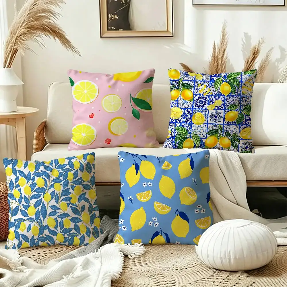 Morocco Lemon Fruit Pattern Art Personalized Pillow Dust Cover Bedroom Kids Party Decoration Pillowcase Birthday Children Gift