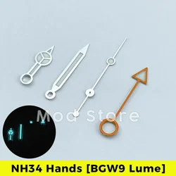 NH34 GMT Watch Hands Set Mod for NH34A Movement SKX SSK Mod BGW9 Lume 4-hand Explorer II 24 Hour Hand 28.5mm Dials QXQjiFDT