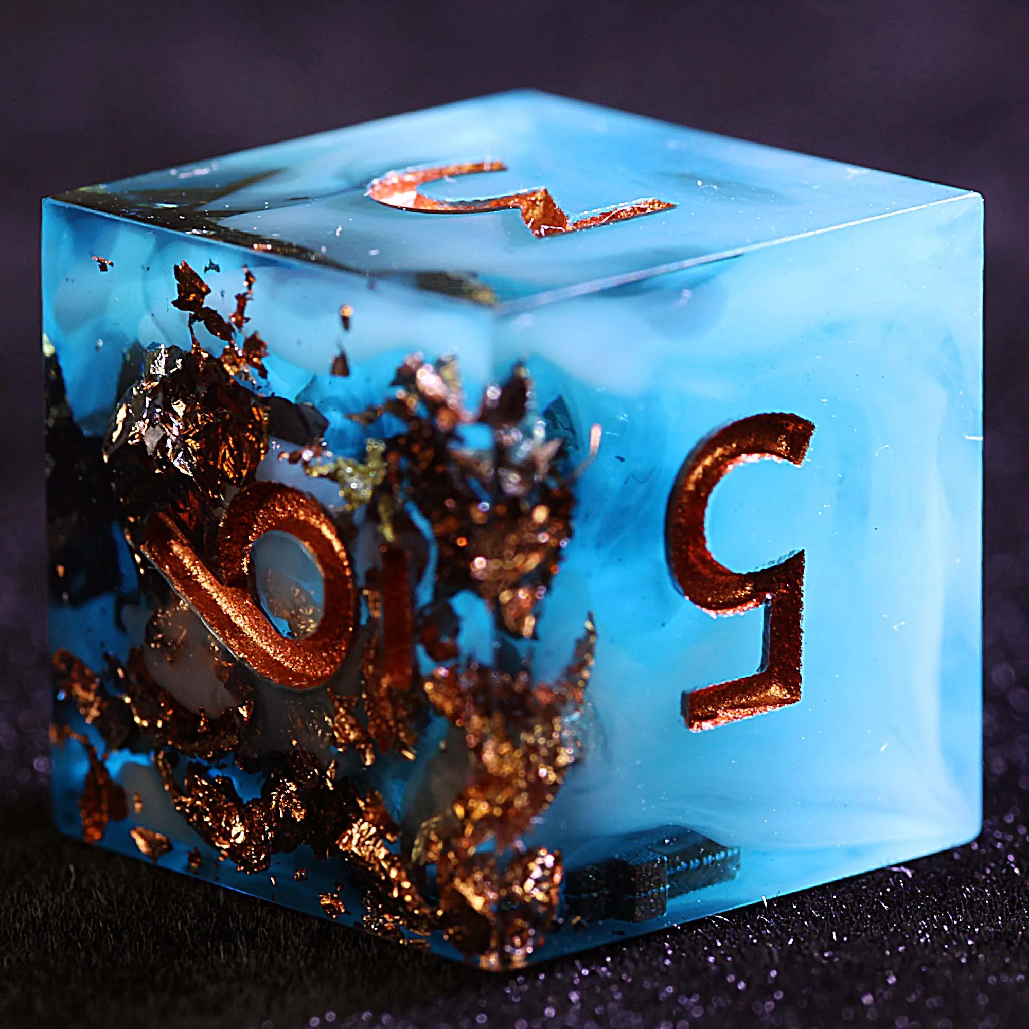 9 نرد راتينج متعدد السطوح DD مجموعة رقائق ذهبية سحابة السماء الزرقاء #6