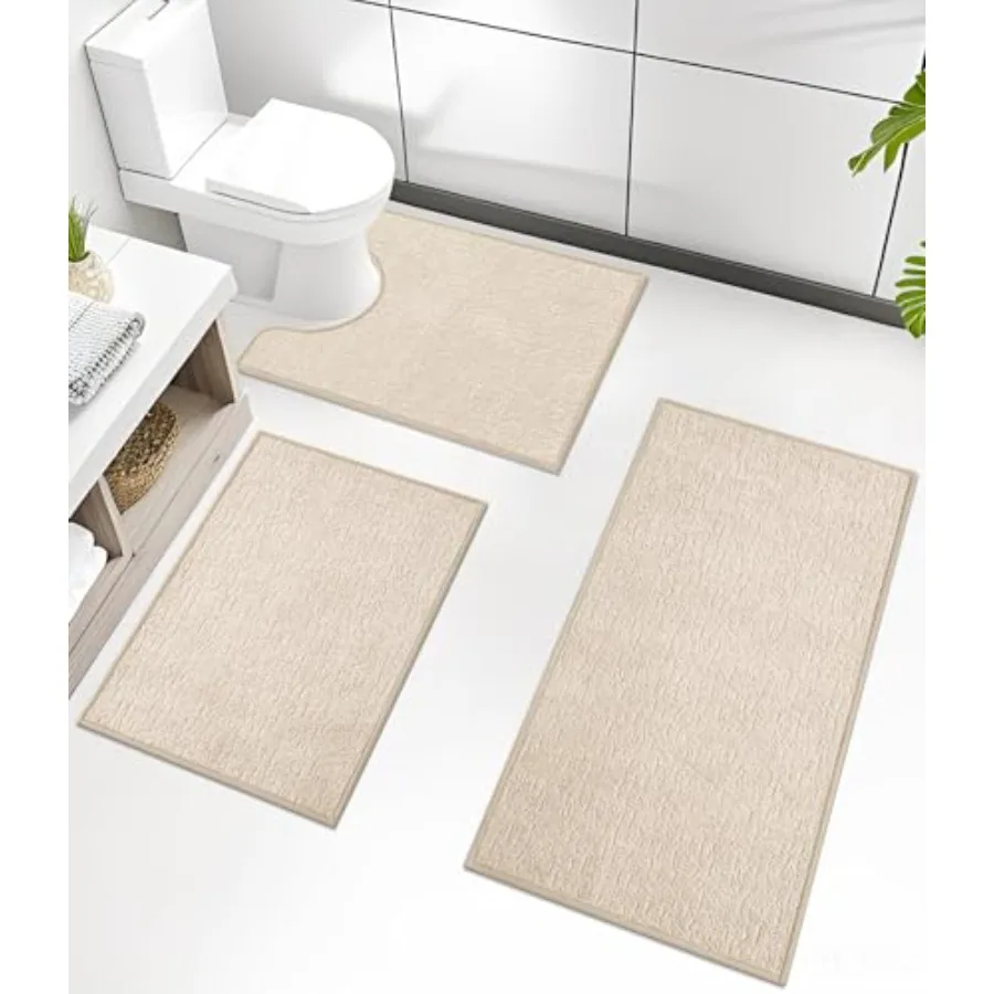 

Набор ковриков для ванной 3 шт., ультратонкие, быстросохнущие, впитывающие, нескользящие, машинная стирка