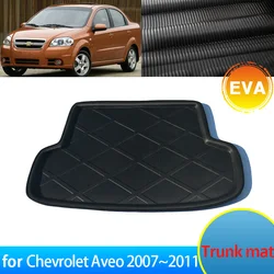For Chevrolet Aveo T250 2007~2011 Trunk Mat 2010 2009 2008 Sedan Car Accessories Floor Tray Waterproof Liner Cargo Boot Carpet