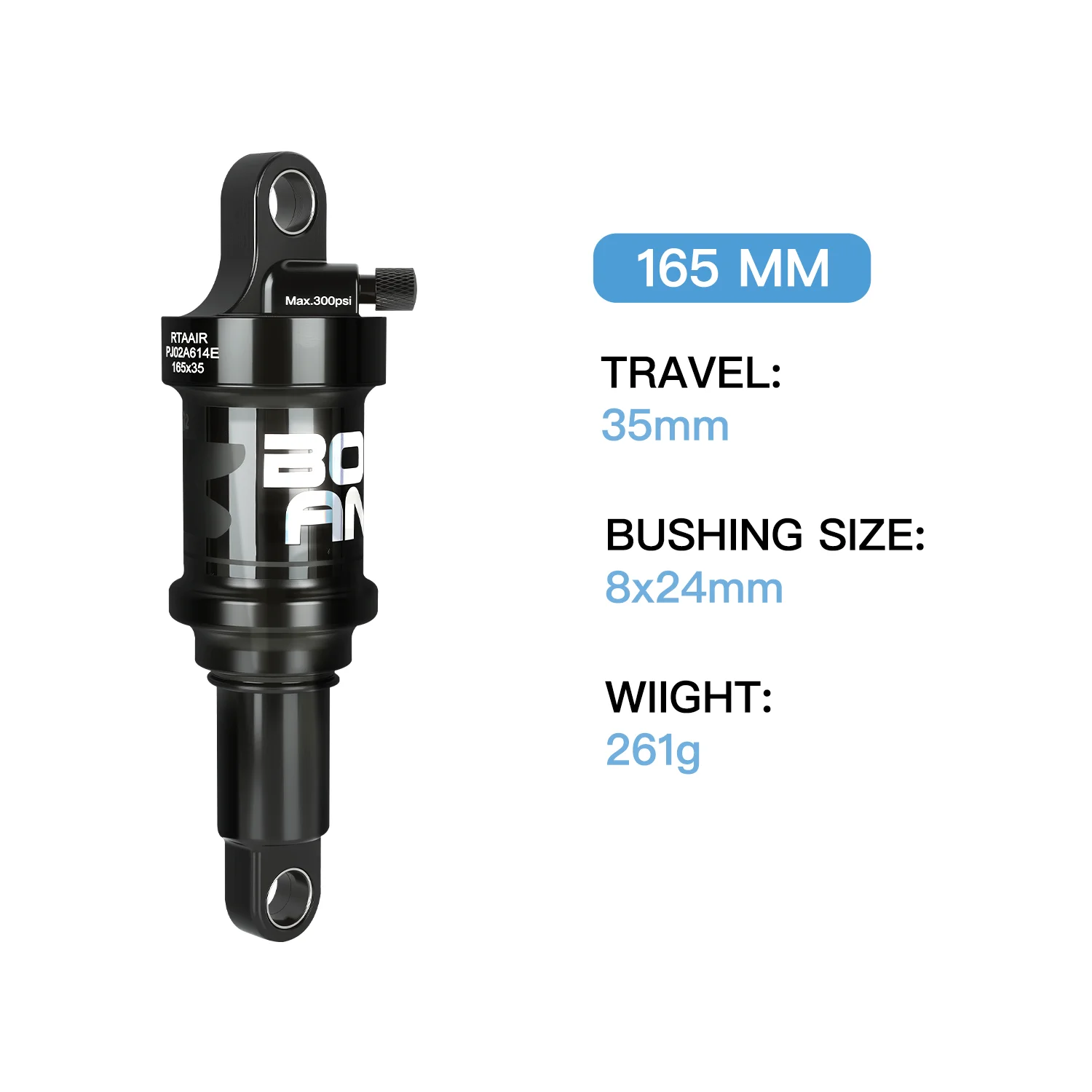 BOLANY Zachte Staart Fiets Lucht Achterdemper Mountainbike Achterschokdemper Suspension XC DH Shock MTB 165/190/210/230mm Fietsonderdelen