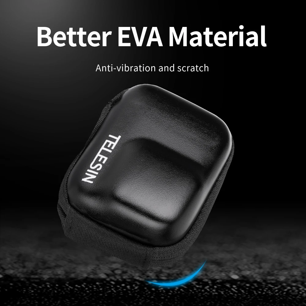 حقيبة تخزين TELESIN لـ GoPro Hero 13 12 11 10 9 نصف مفتوحة سريعة الإصدار تحمل ملحقات كاميرا الحركة