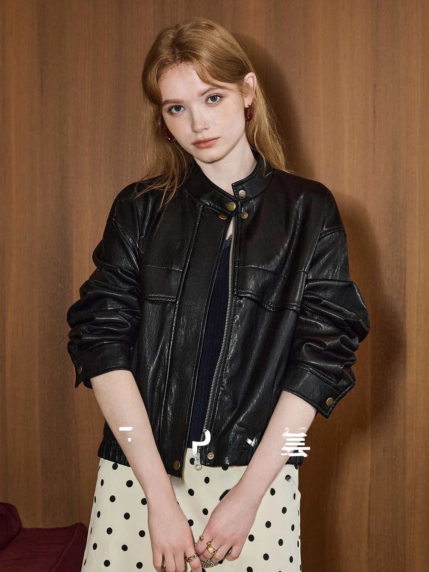 

Modern Retro PU Leather Jaet Women's Spring 2026 New Sle Zipper ket Ladies Faion Outerwear Cool Wind Loose Fit