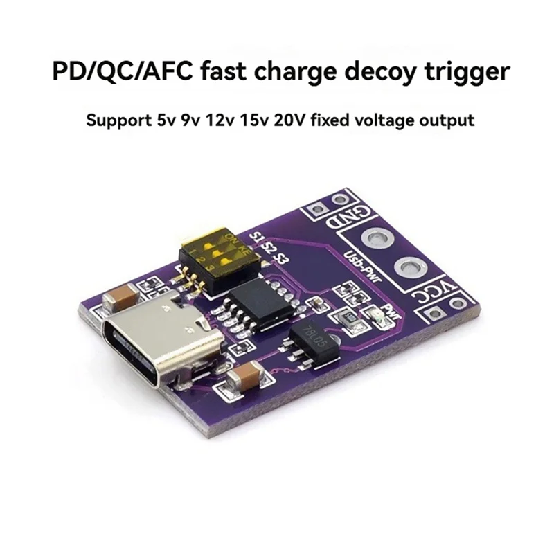 ABJF-2Pcs Type-C QC PD2.0 PD3.0 To DC Spoof Fast Charge Trigger Poll Detector USB-PD Notebook Power Supply Change Board
