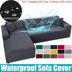 Cover 1/2/3/4 Seater Sofa Cover for Living Room Elastic Solid L Shaped Corner Sofa Cover for Couch Armchair