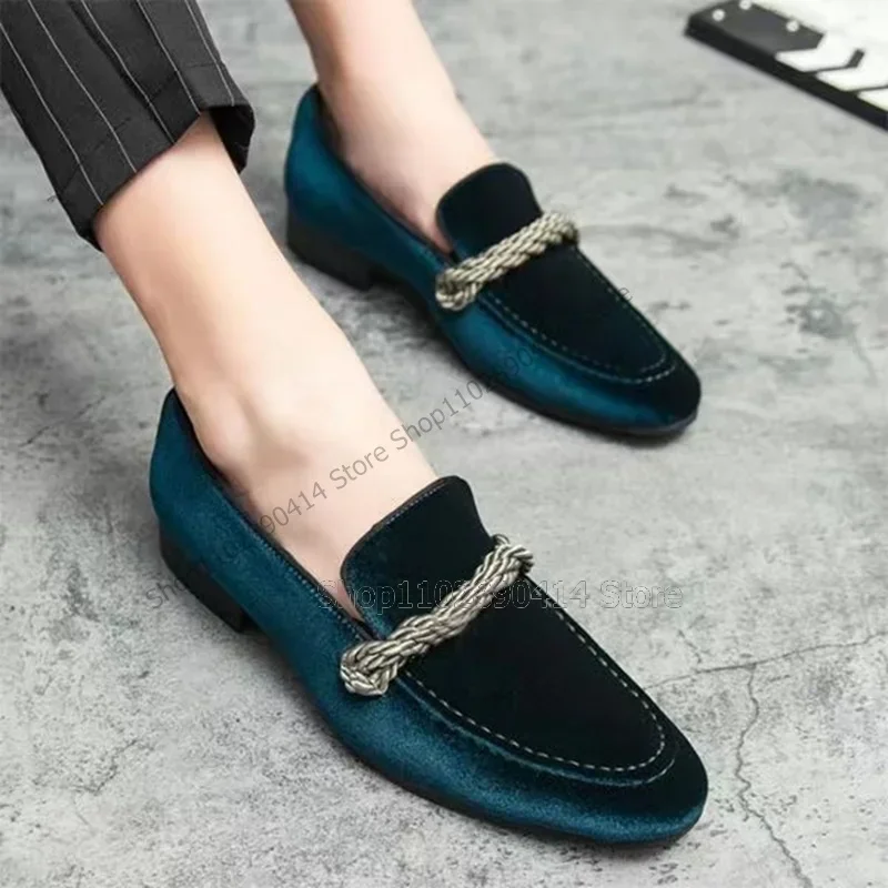 

Multi Colors Hemp Rope Decor Velvet Loafers Fashion Slip On Men Shoes New Handcraft Party Feast Banquet Office Men Casual Shoes