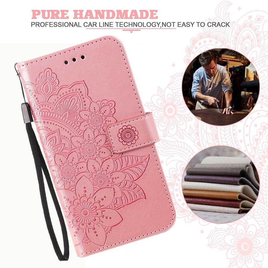 Wallet Petal Flip Leather Case For Xiaomi Redmi Note 12S 12 Pro 11 10S 9 Pro 12C 10C A2 Plus A1 Poco X5 Pro F5 12T 12 Lite 11T