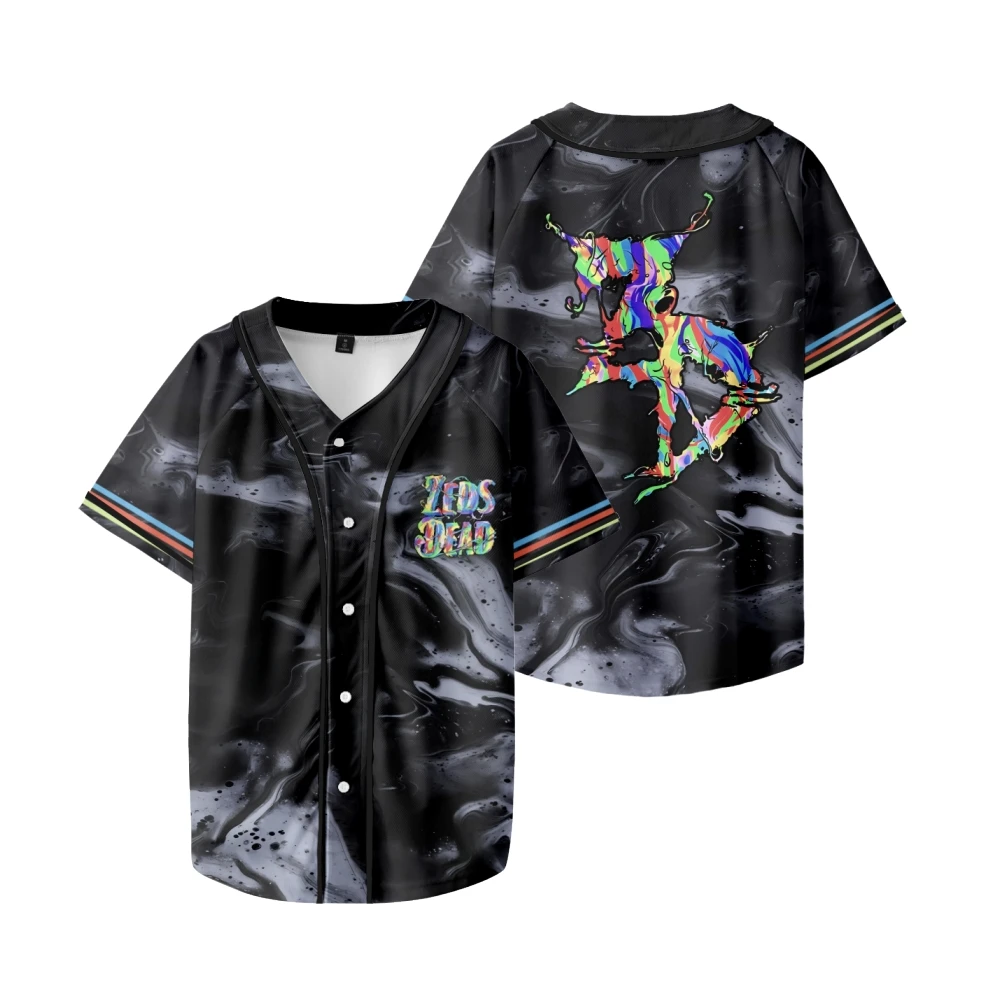 Zeds Dead Drippin Black Baseball Jersey Harajuku Thin button Baseball Uniform Baseball Jersey Fro EDM Style9