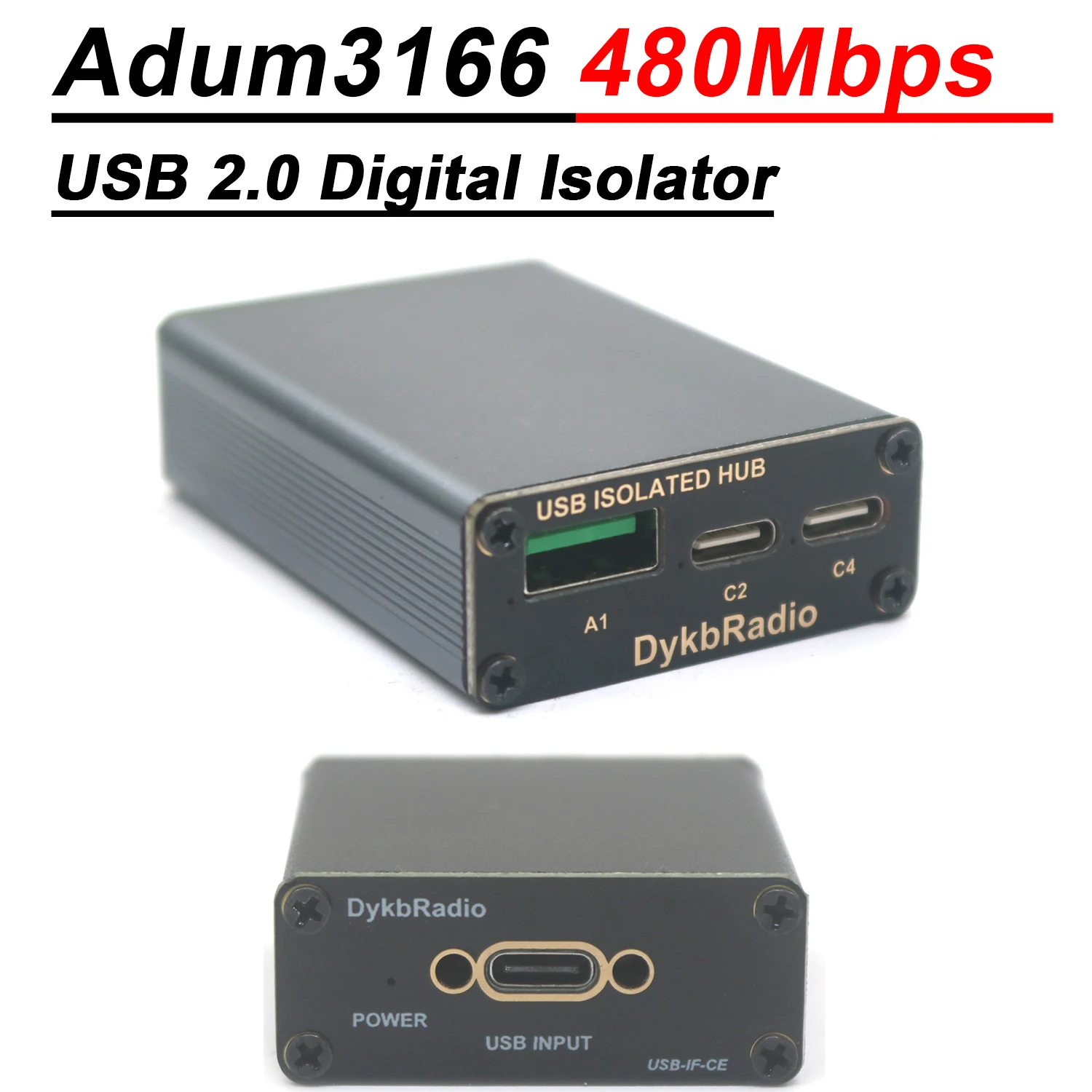 480Mbps Adum3166 Digital Isolators USB Hub Isolation Filter USB 2.0 Isolated Serial Port Debugging Audio Decoder Eliminate Noise