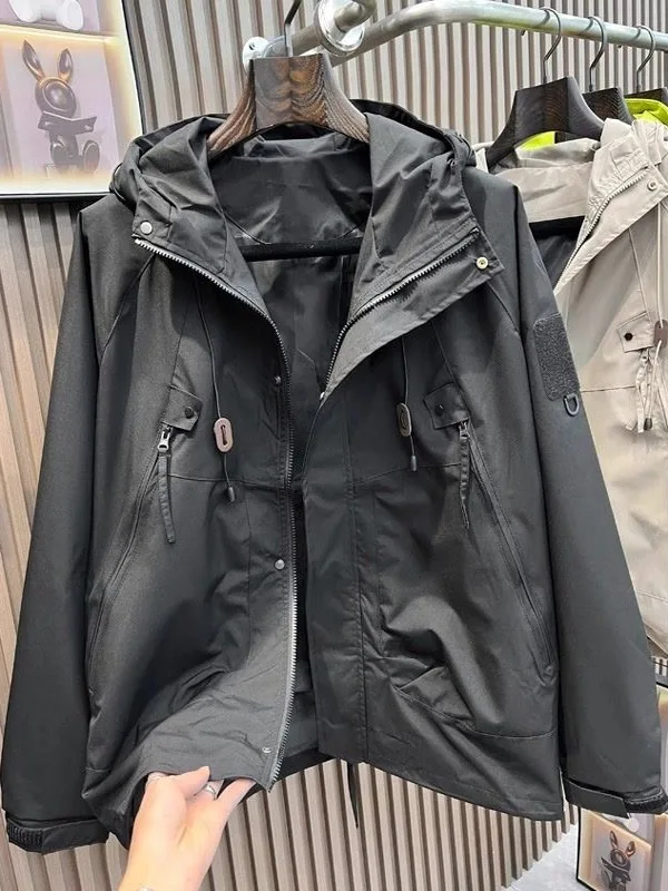 

Мужская уличная куртка в стиле ретро в американском стиле, весна-осень 202, модная рабочая одежда, ветрозащитное водонепроницаемое пальто, верхняя одежда, полиэфирная ткань